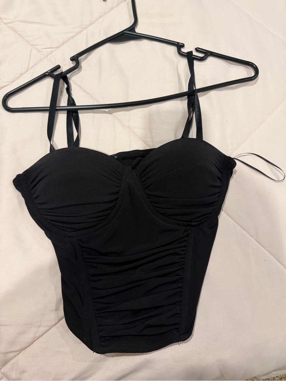 8 Other Reasons Black Ruched Bustier Crop Top